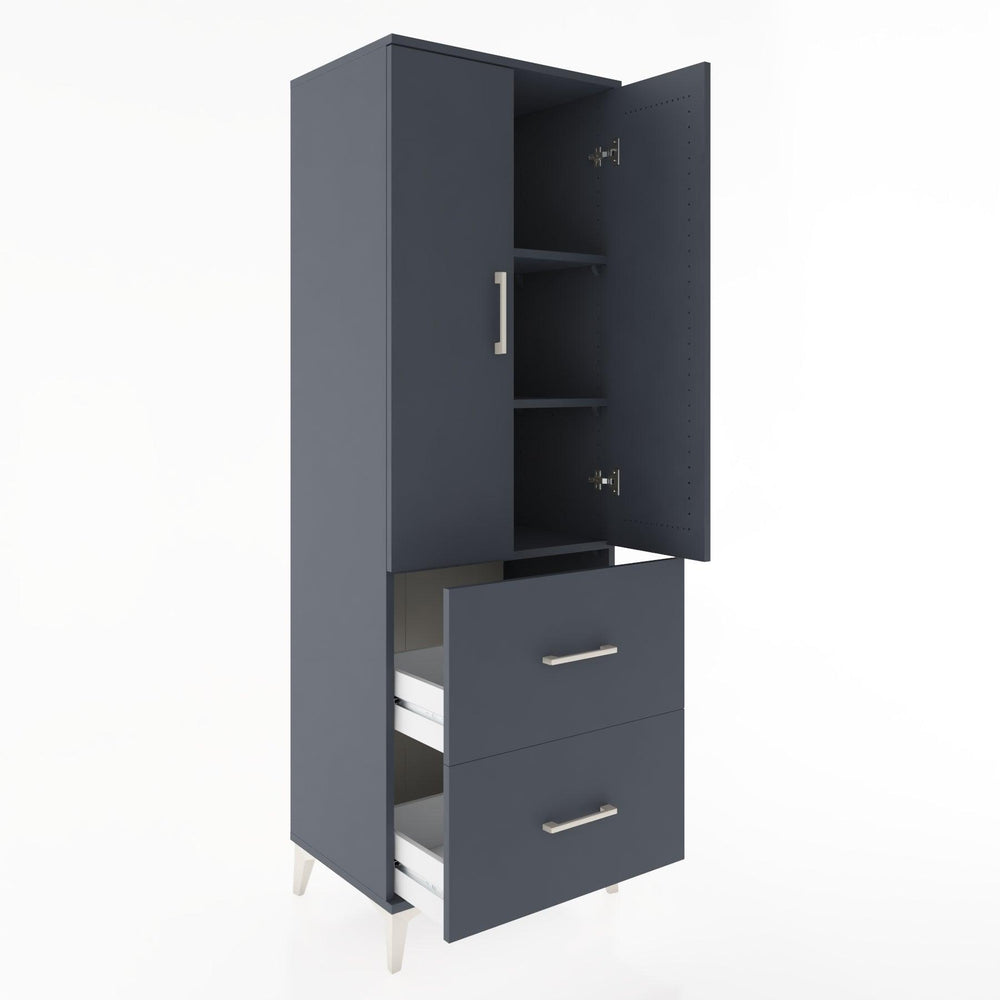 Woodntry Modular Cabinet Anthracite 60x44x170 cm with Doors and Drawers KC21-2