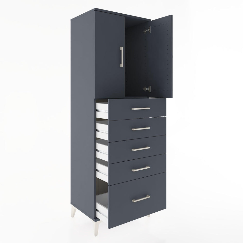Woodntry Modular Cabinet Anthracite 60x44x170 cm with Doors and Drawers KC12-2