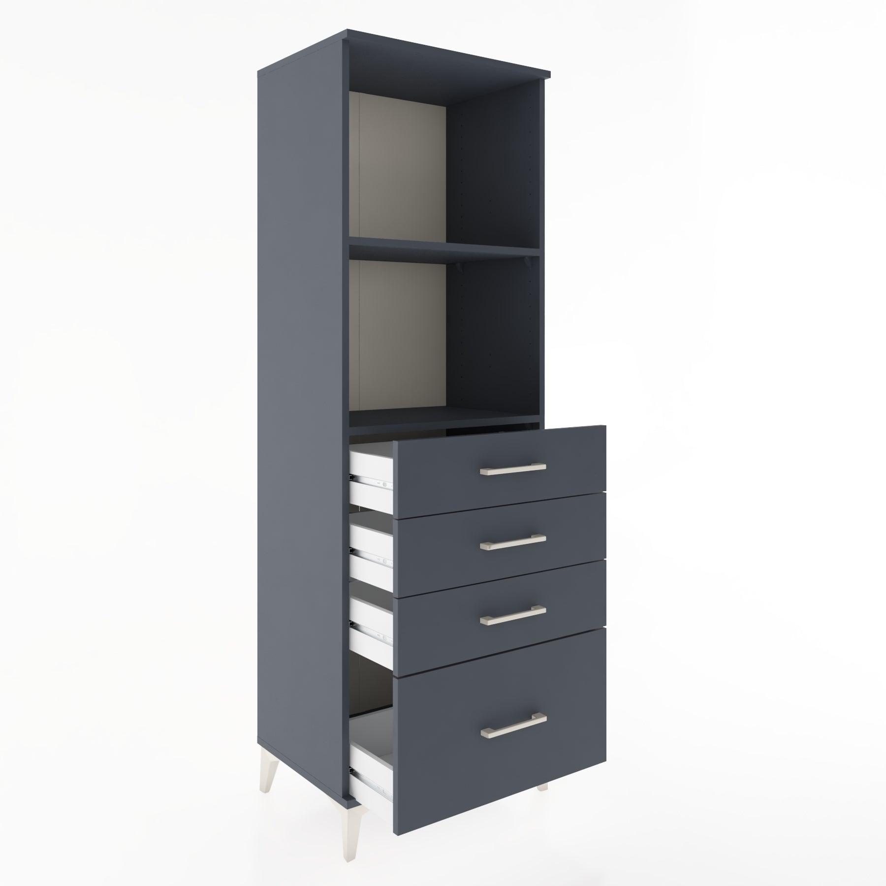 Woodntry Modular Cabinet Anthracite 60x44x170 cm with Drawers and Shelves CR41-2