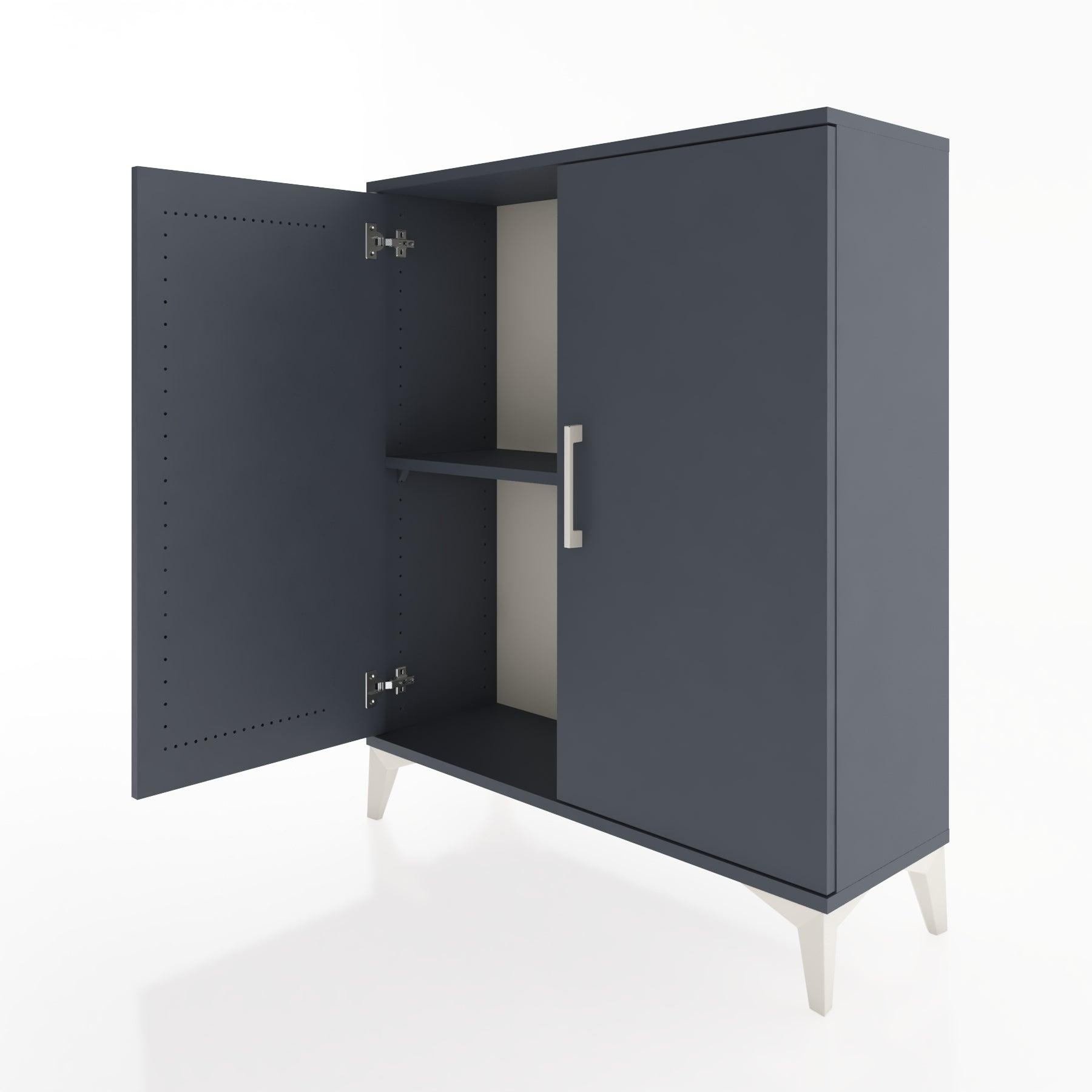 Woodntry Modüler Şifonyer Antrasit 88x30x94 cm Kapaklı K4-2