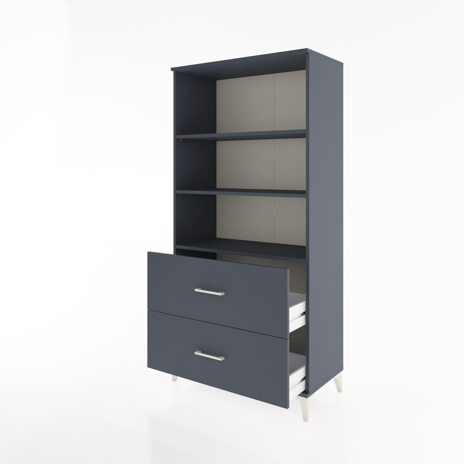 Woodntry Modular Cabinet Anthracite 88x44x170 cm with Drawers and Shelves CR49-2