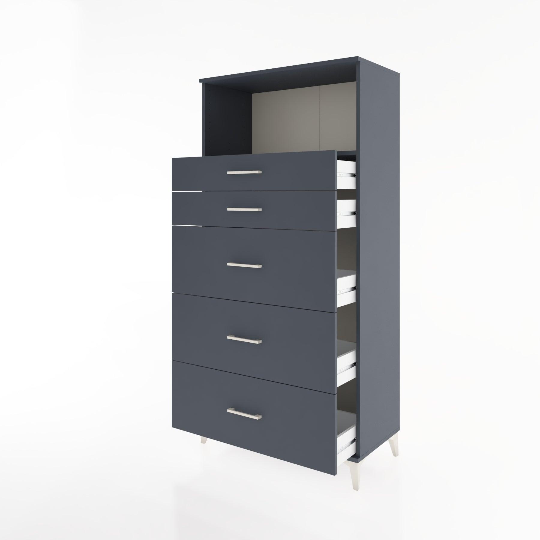 Woodntry Modular Cabinet Anthracite 88x44x170 cm with Drawers and Shelves CR50-2