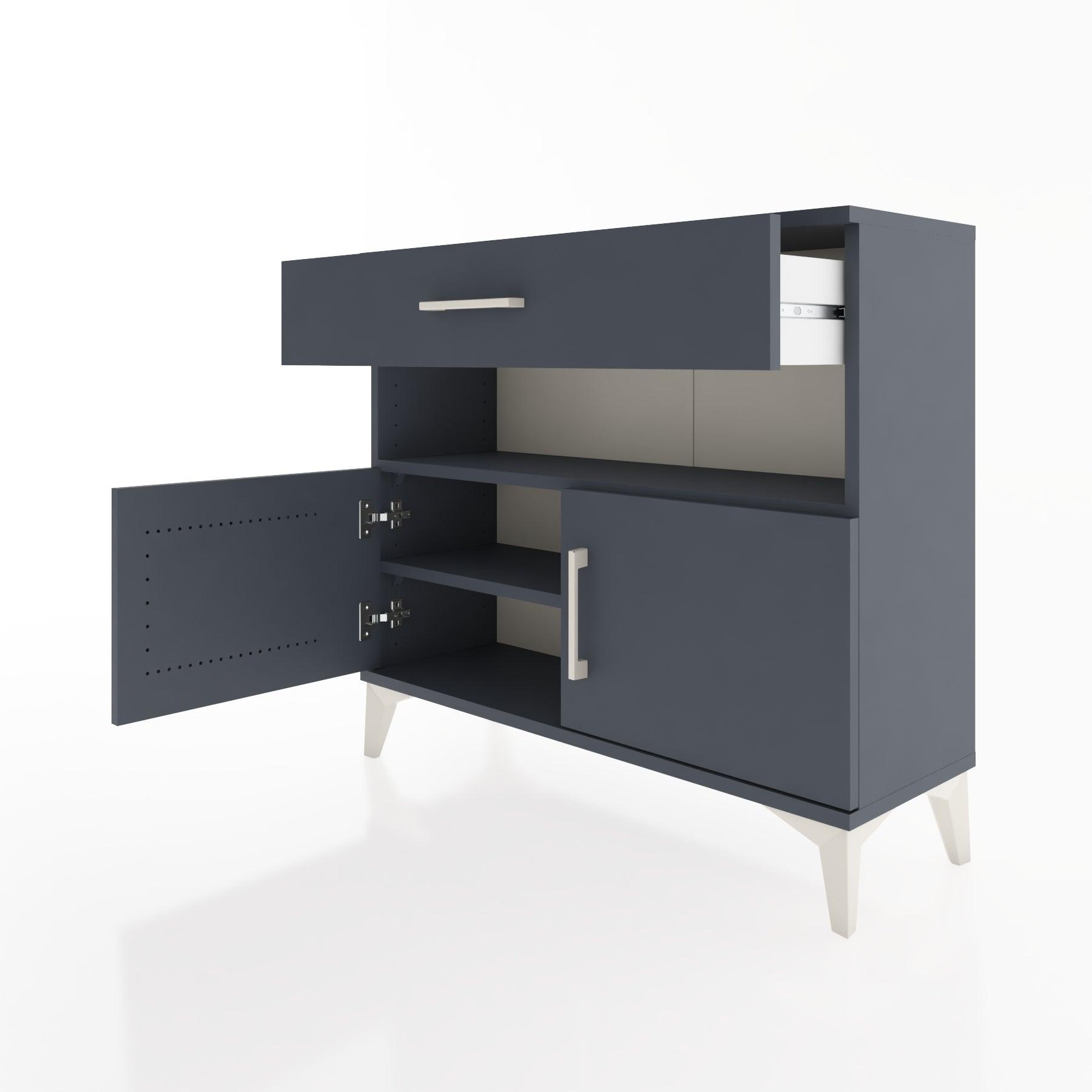 Woodntry Modüler Şifonyer Çekmece ve Kapaklı T1 88x30x94 cm Antrasit - Woodntry