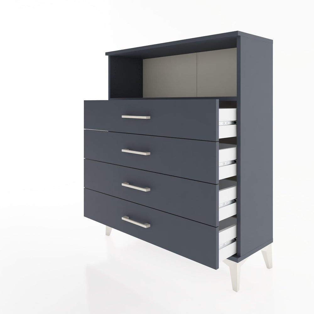 Woodntry Modüler Şifonyer Antrasit 88x30x94 cm Çekmeceli ve Raflı CR19-2