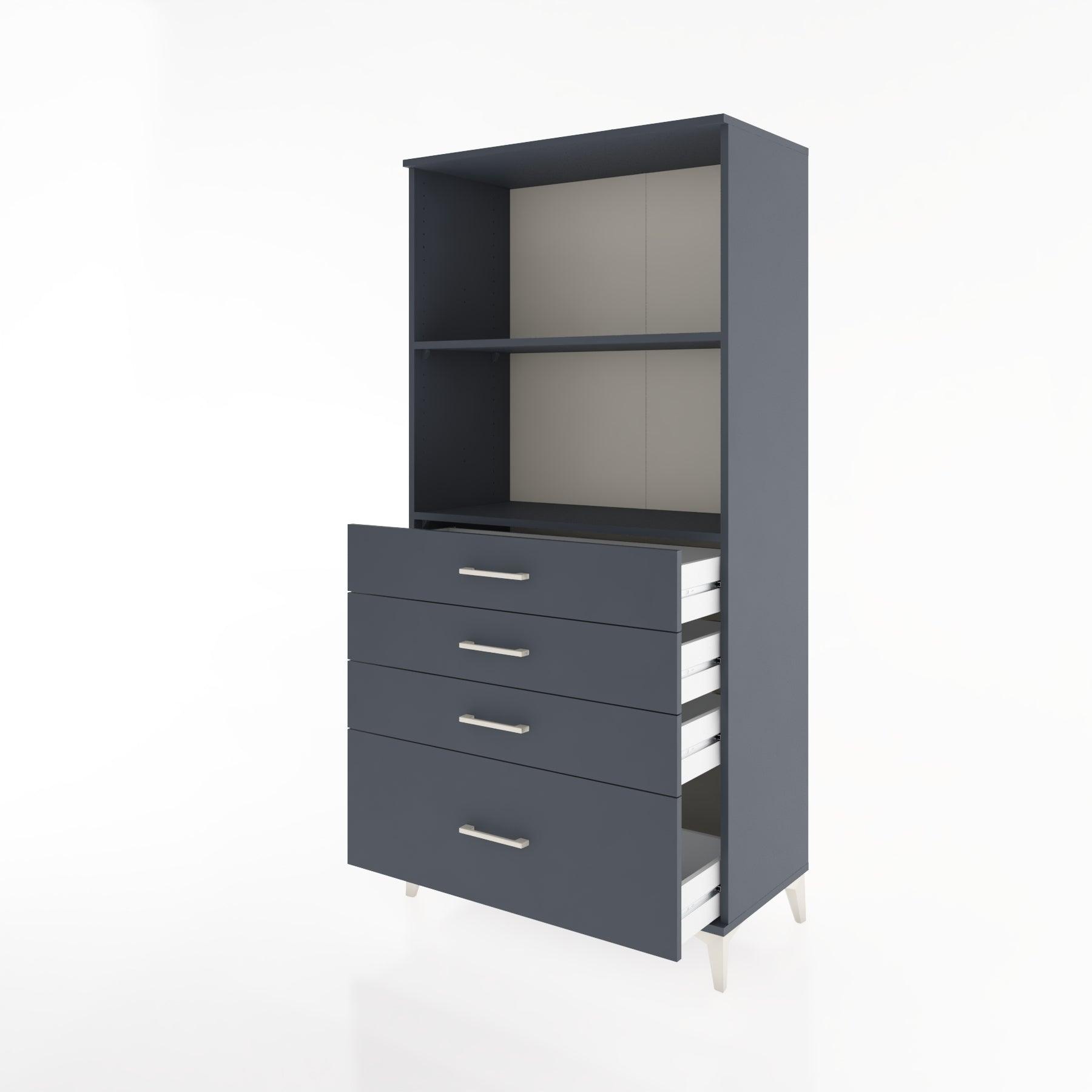 Woodntry Modular Cabinet Anthracite 88x44x170 cm with Drawers and Shelves CR41-2