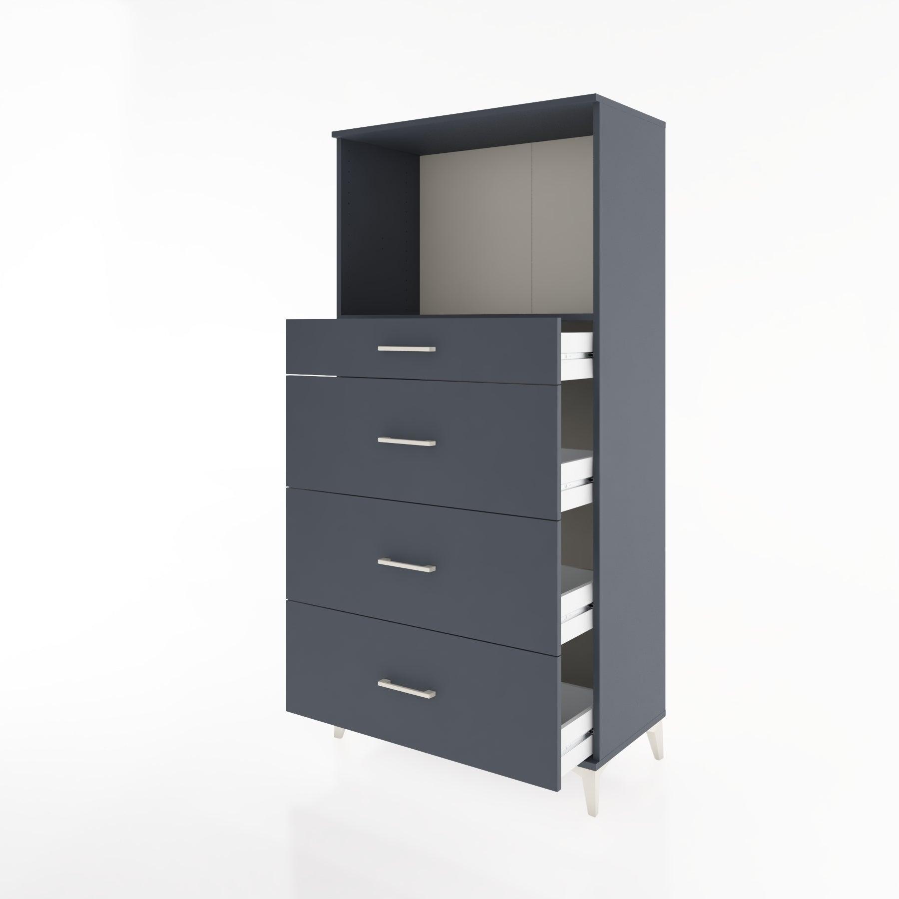 Woodntry Modular Cabinet Anthracite 88x44x170 cm with Drawers and Shelves CR51-2