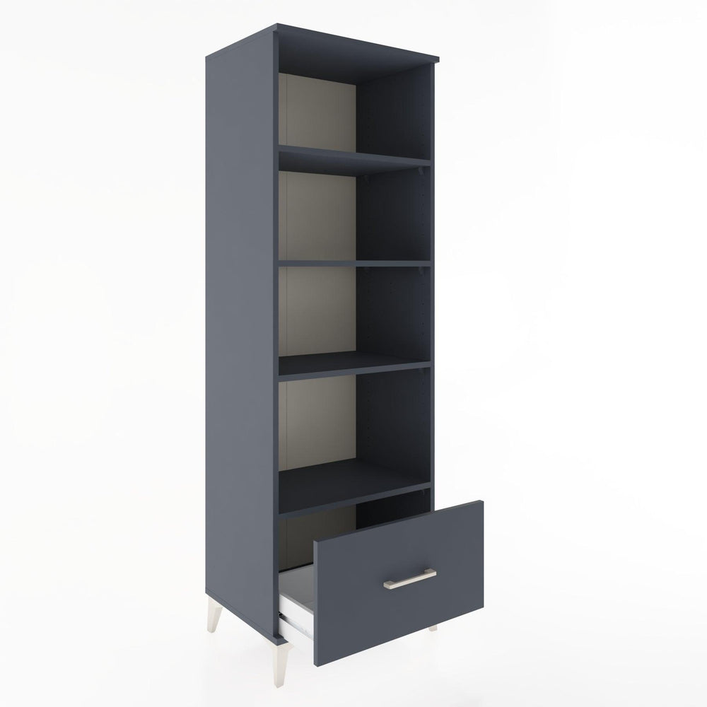 Woodntry Modüler Dolap Antrasit 60x44x170 cm Çekmeceli ve Raflı CR44-2