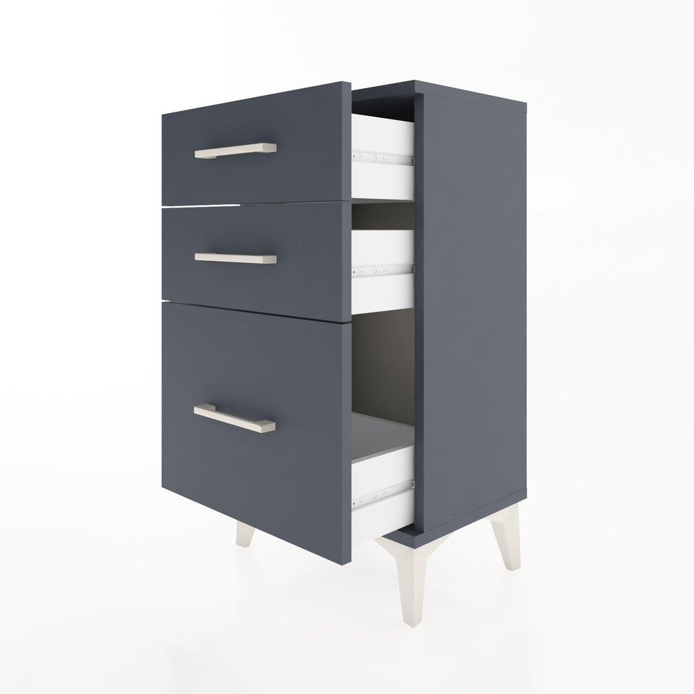 Woodntry Modüler Komodin Üç Çekmeceli V2 44x30x68 cm Antrasit - Woodntry