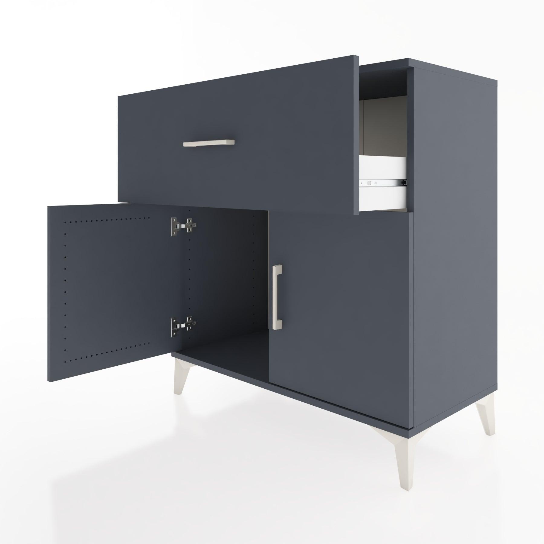 Woodntry Modular Dresser Anthracite 88x44x84 cm with Cover and Drawer KC51-2