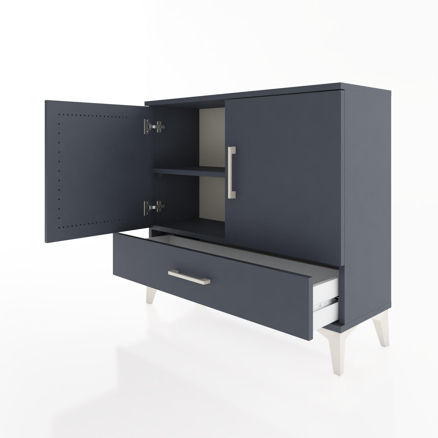 Woodntry Modüler Şifonyer Kapak ve Çekmeceli V1 88x30x68 cm Antrasit - Woodntry
