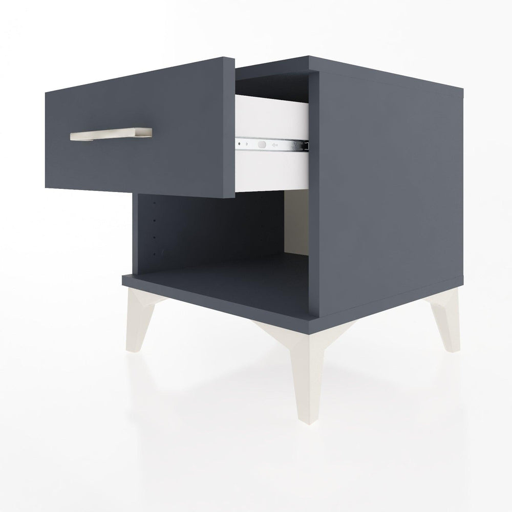 Woodntry Modular Nightstand Anthracite 44x44x36 cm with Drawer and Shelf CR1-2