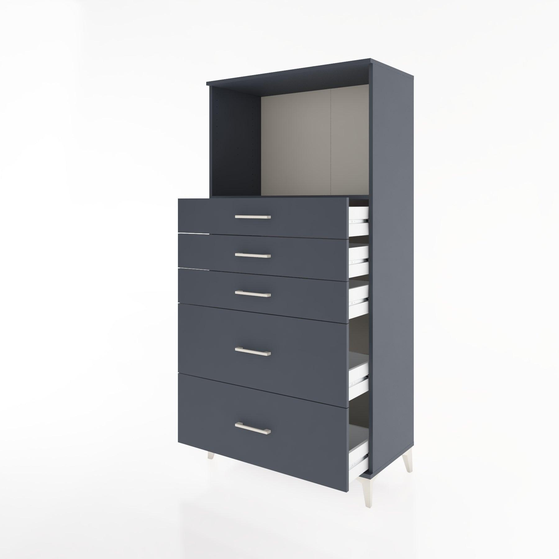 Woodntry Modular Cabinet Anthracite 88x44x170 cm with Drawers and Shelves CR46-2