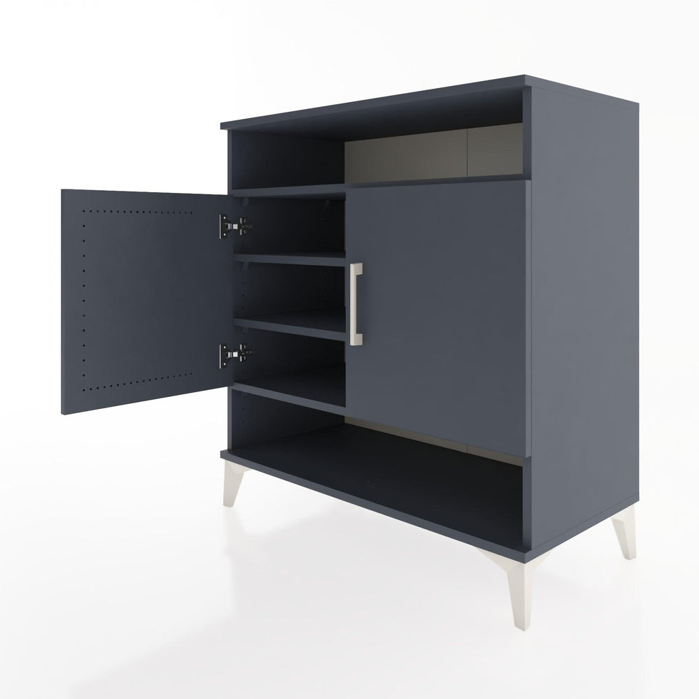 Woodntry Modüler Şifonyer Antrasit 88x44x84 cm Kapaklı ve Raflı KR67-2