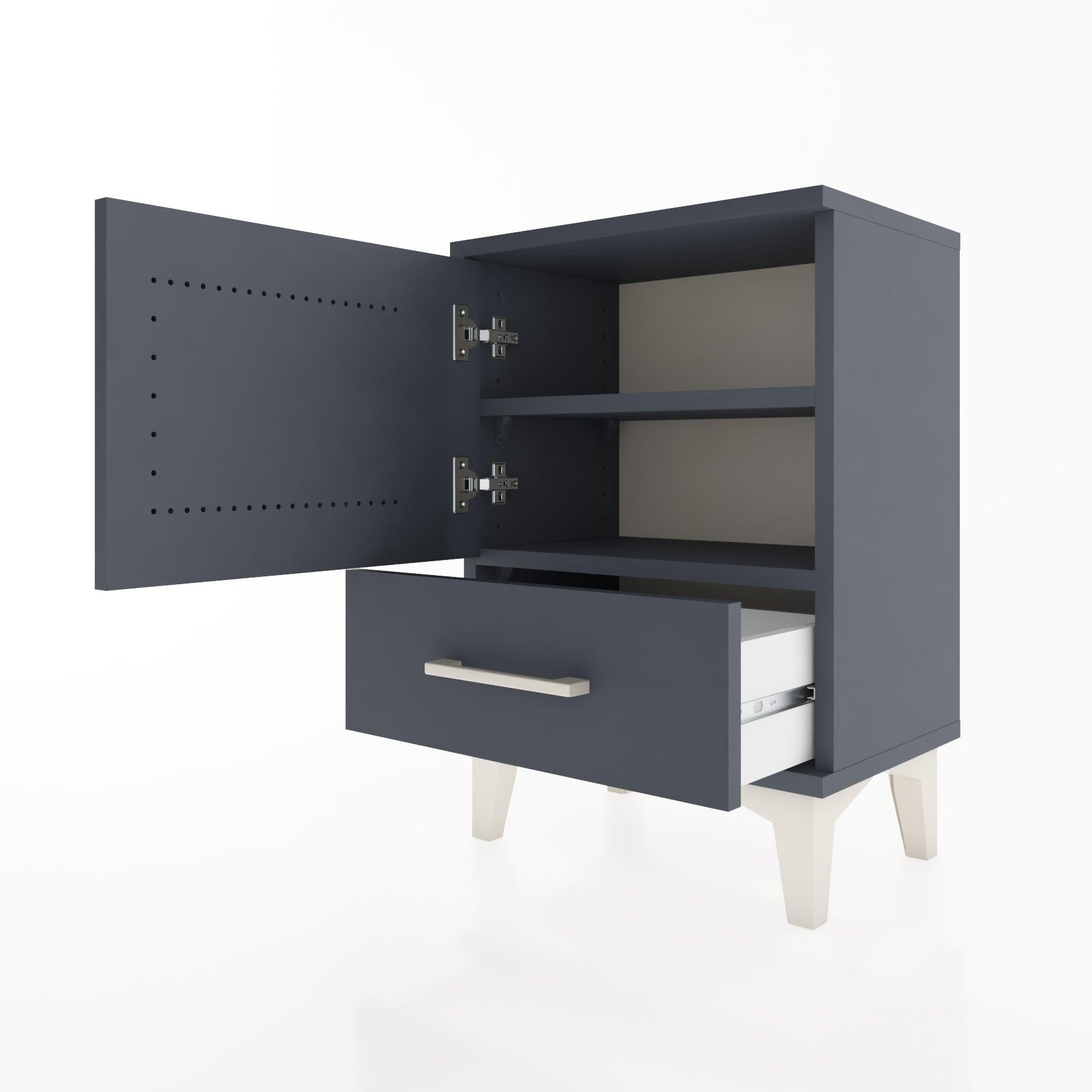 Woodntry Modüler Komodin Kapak ve Çekmeceli 44x30x52 cm Antrasit - Woodntry