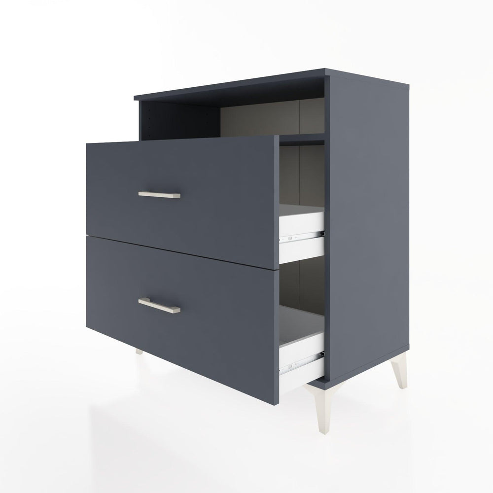 Woodntry Modüler Şifonyer Antrasit 88x44x84 cm Çekmeceli ve Raflı CR3-2