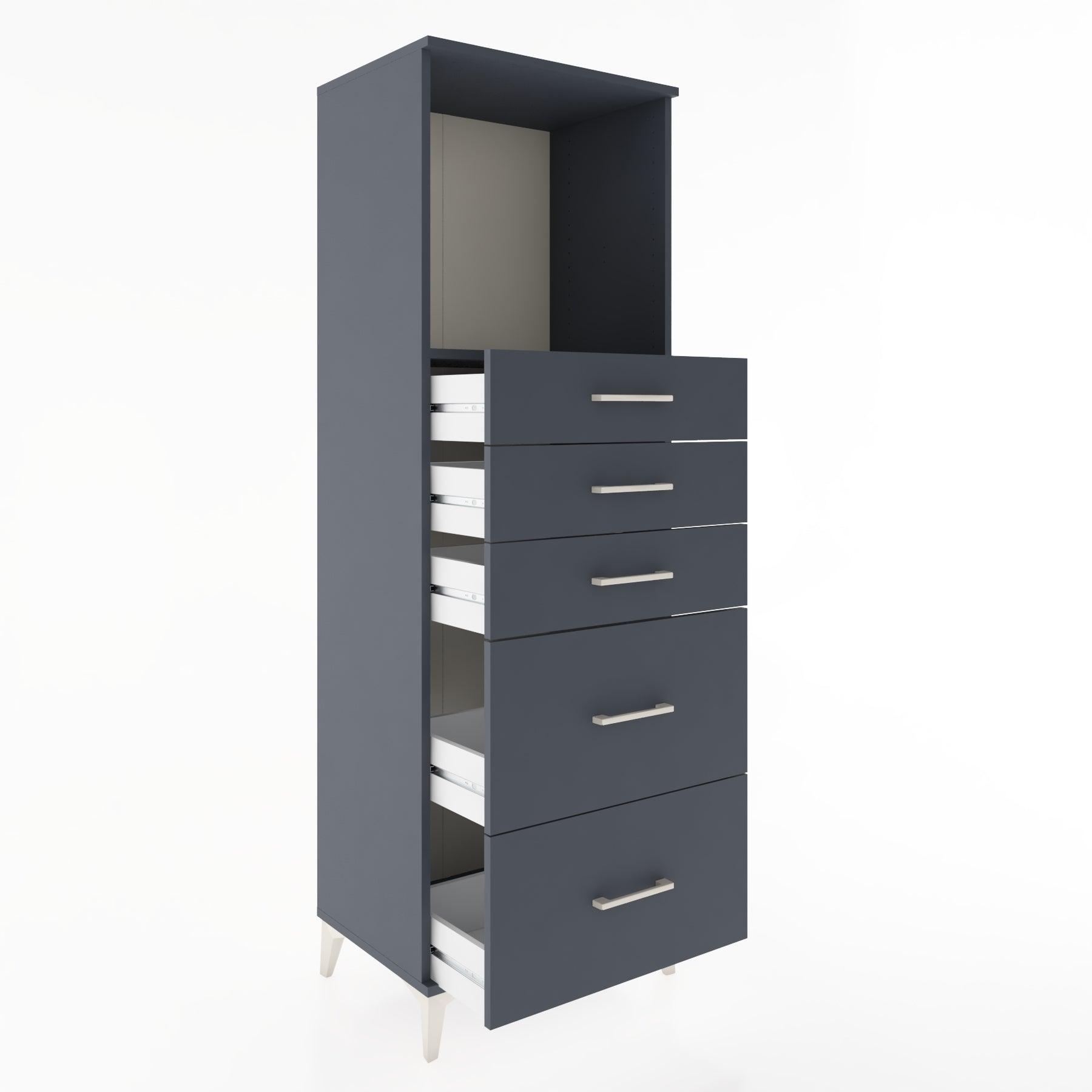 Woodntry Modular Cabinet Anthracite 60x44x170 cm with Drawers and Shelves CR45-2