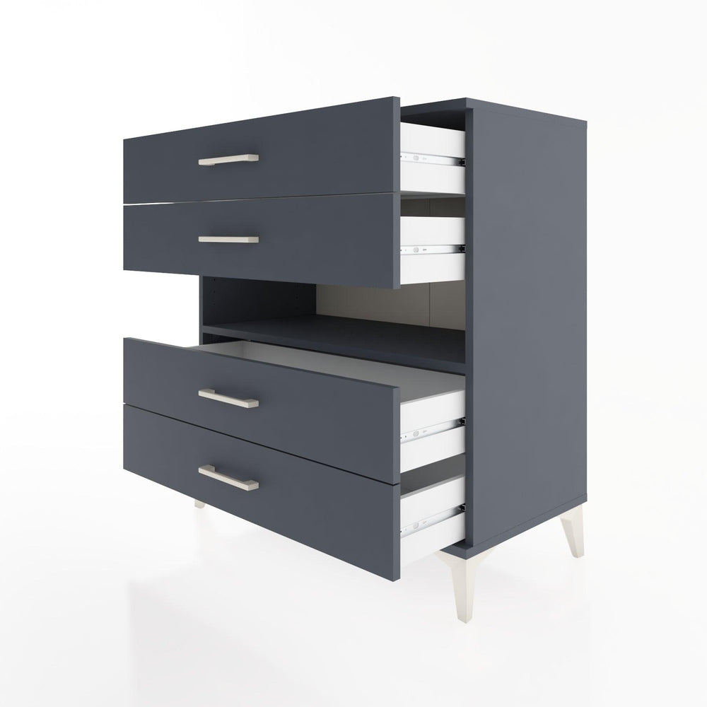 Woodntry Modular Dresser Anthracite 88x44x84 cm with Drawers and Shelves CR21-2