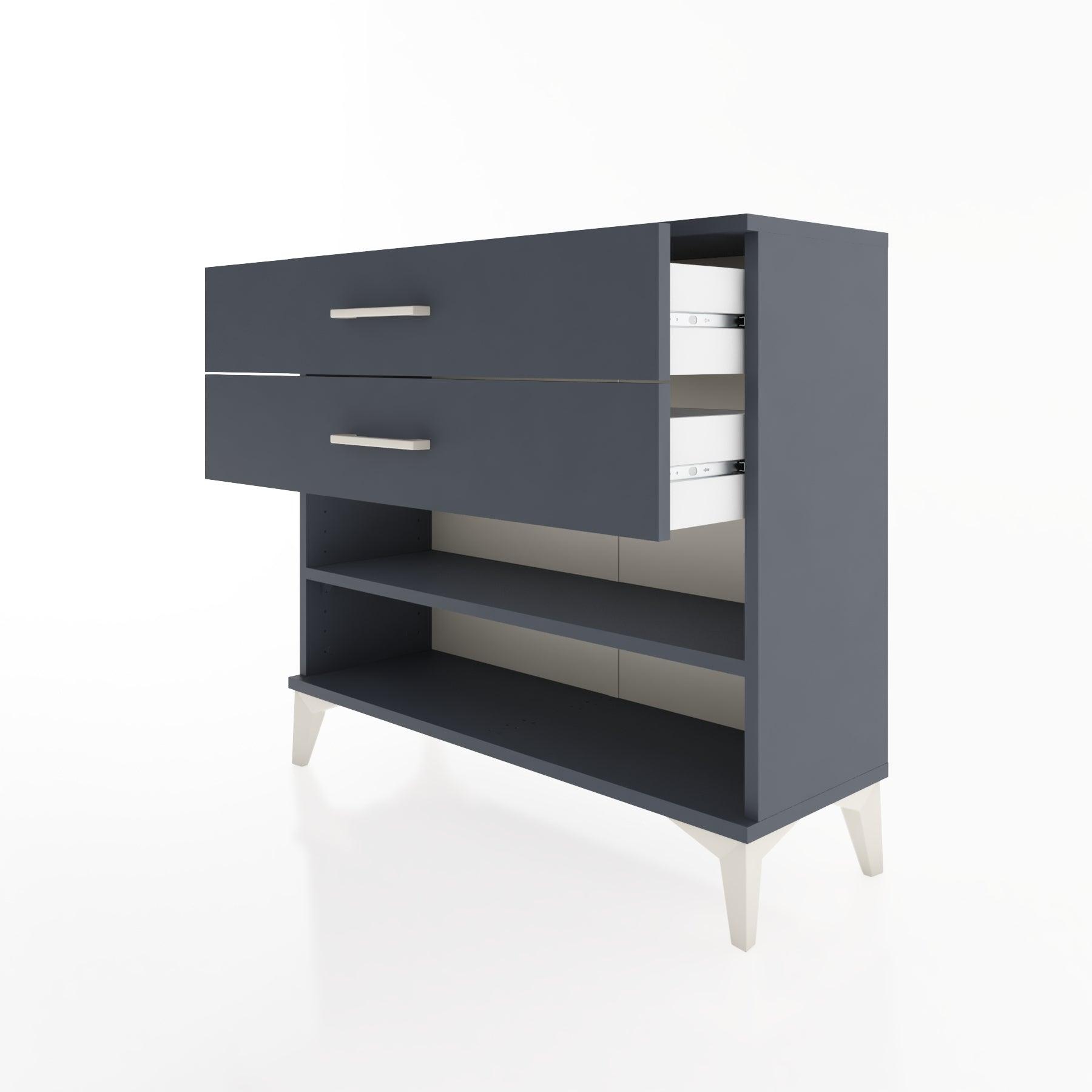 Woodntry Modüler Şifonyer İki Çekmeceli V1 88x30x68 cm Antrasit - Woodntry
