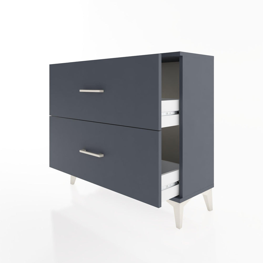 Woodntry Modüler Şifonyer İki Çekmeceli V4 88x30x68 cm Antrasit - Woodntry