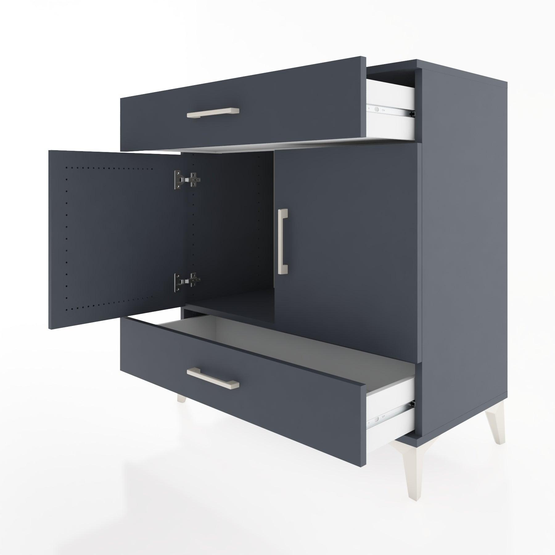 Woodntry Modular Dresser Anthracite 88x44x84 cm with Cover and Drawer KC60-2