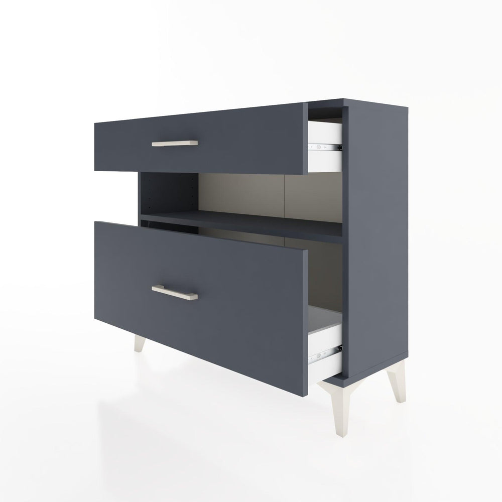 Woodntry Modüler Şifonyer İki Çekmeceli V9 88x30x68 cm Antrasit - Woodntry