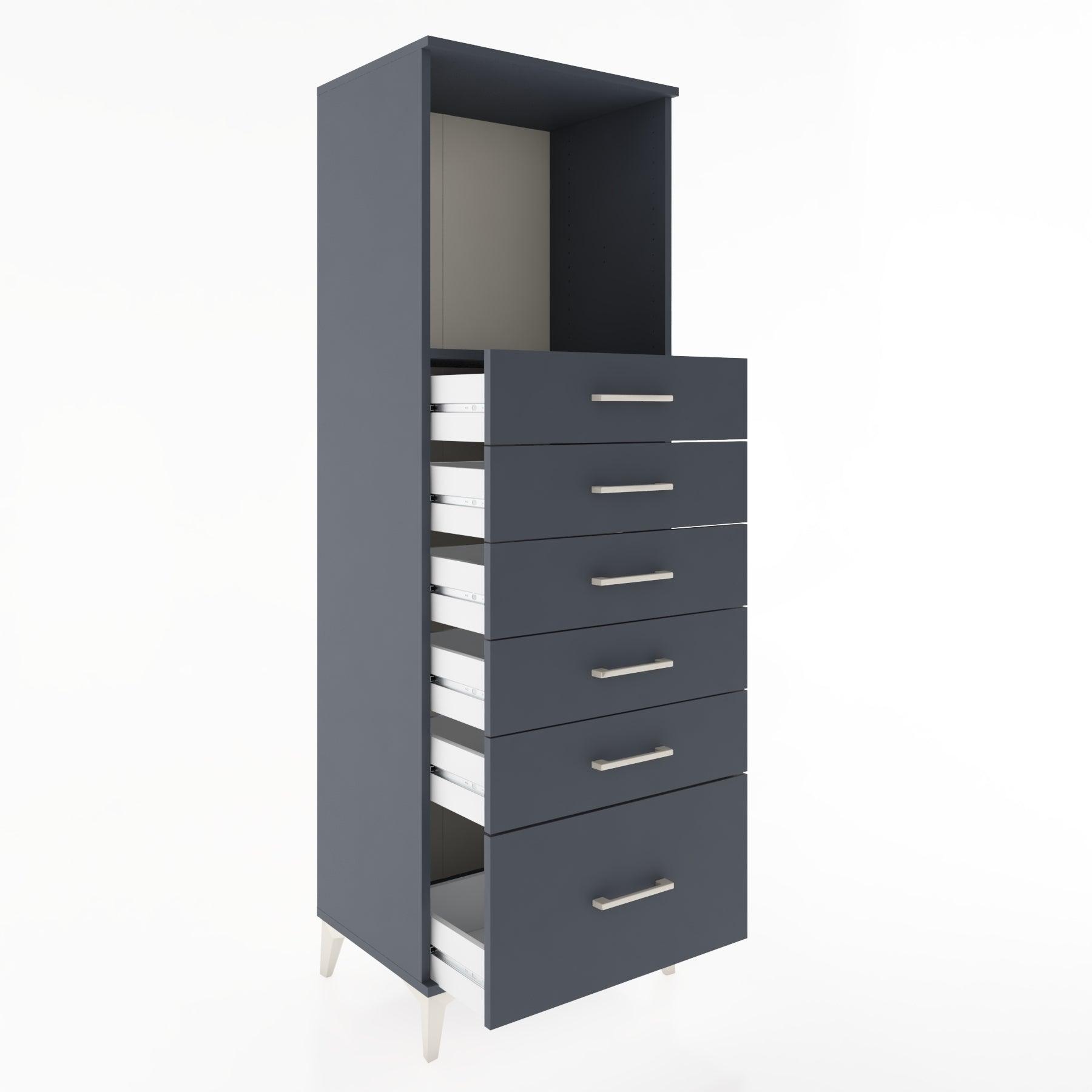 Woodntry Modular Cabinet Anthracite 60x44x170 cm with Drawers and Shelves CR39-2