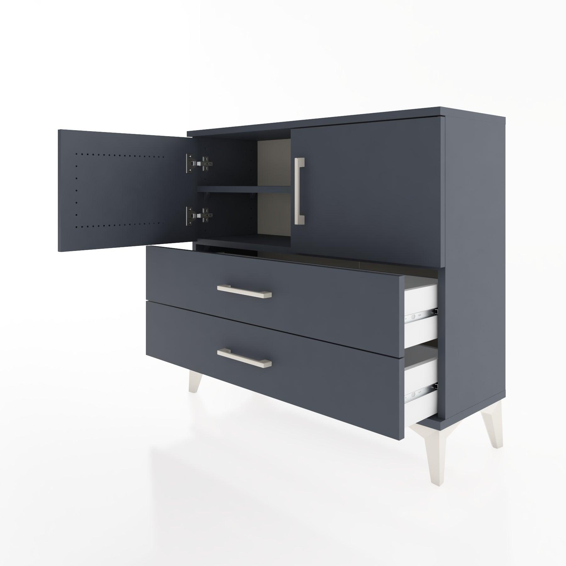 Woodntry Modüler Şifonyer Kapak ve Çekmeceli T1 88x30x94 cm Antrasit - Woodntry