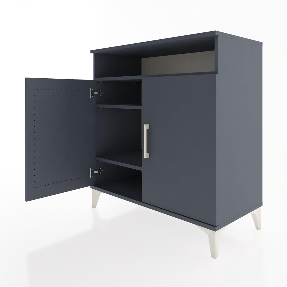 Woodntry Modüler Şifonyer Antrasit 88x44x84 cm Kapaklı ve Raflı KR83-2