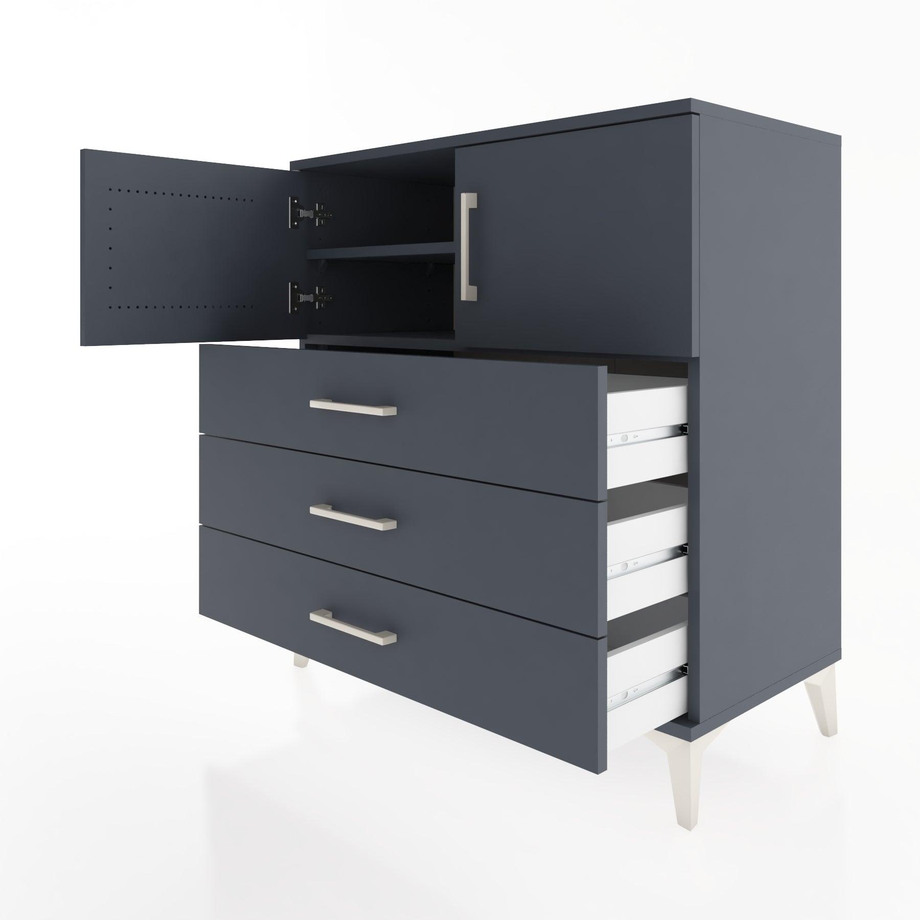 Woodntry Modular Dresser Anthracite 88x44x84 cm with Cover and Drawer KC97-2