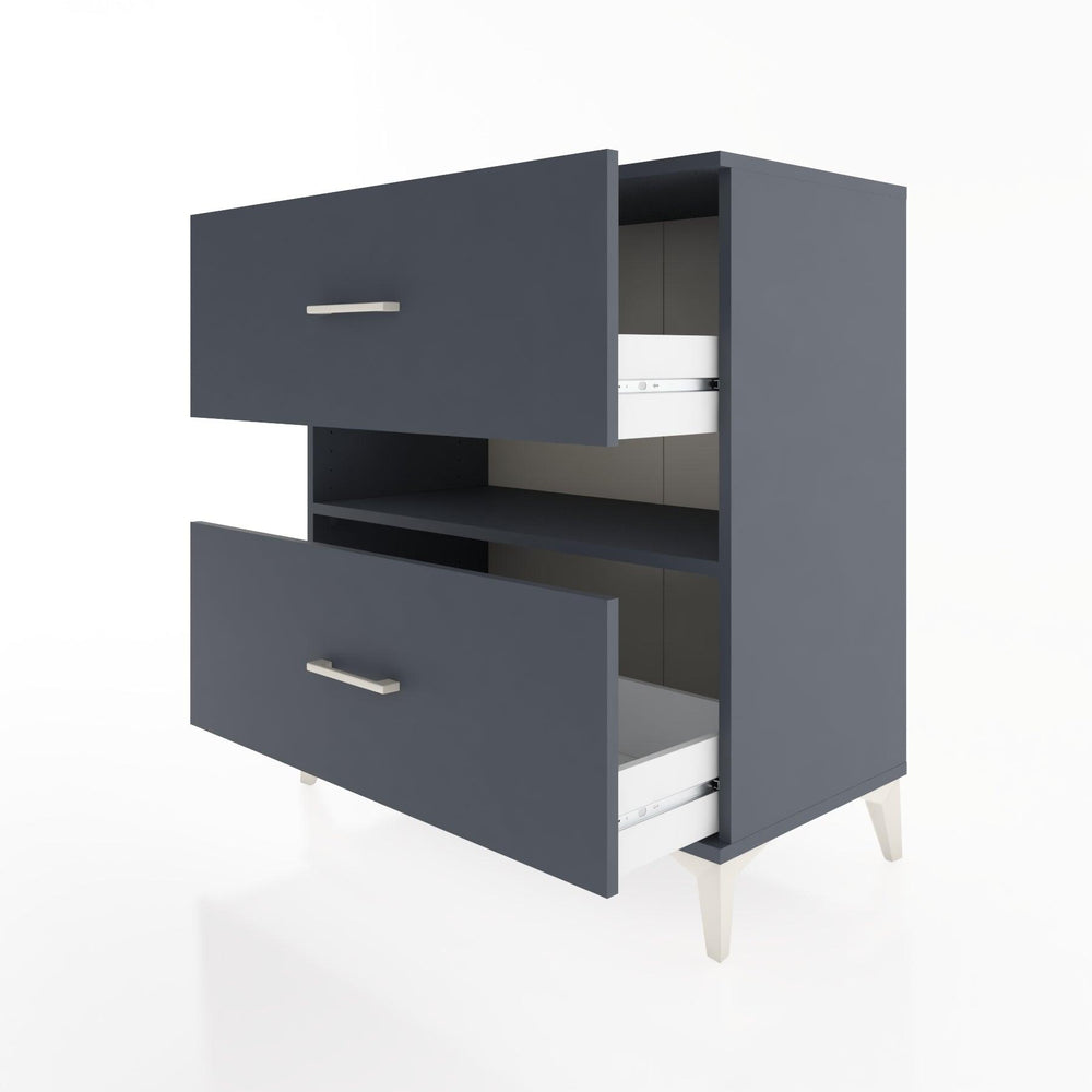 Woodntry Modular Dresser Anthracite 88x44x84 cm with Drawers and Shelves CR2-2