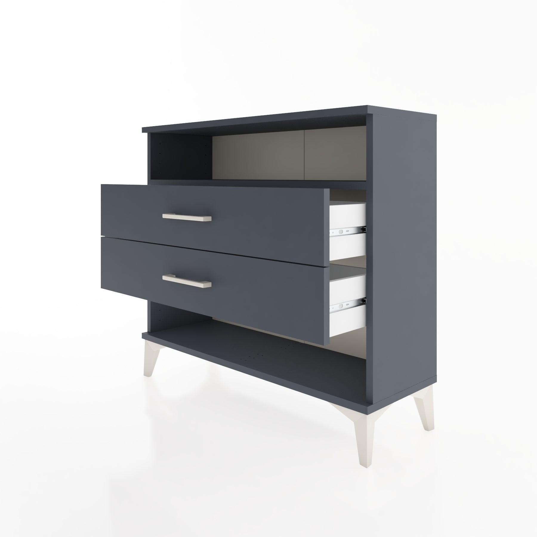 Woodntry Modüler Şifonyer İki Çekmeceli V3 88x30x68 cm Antrasit - Woodntry
