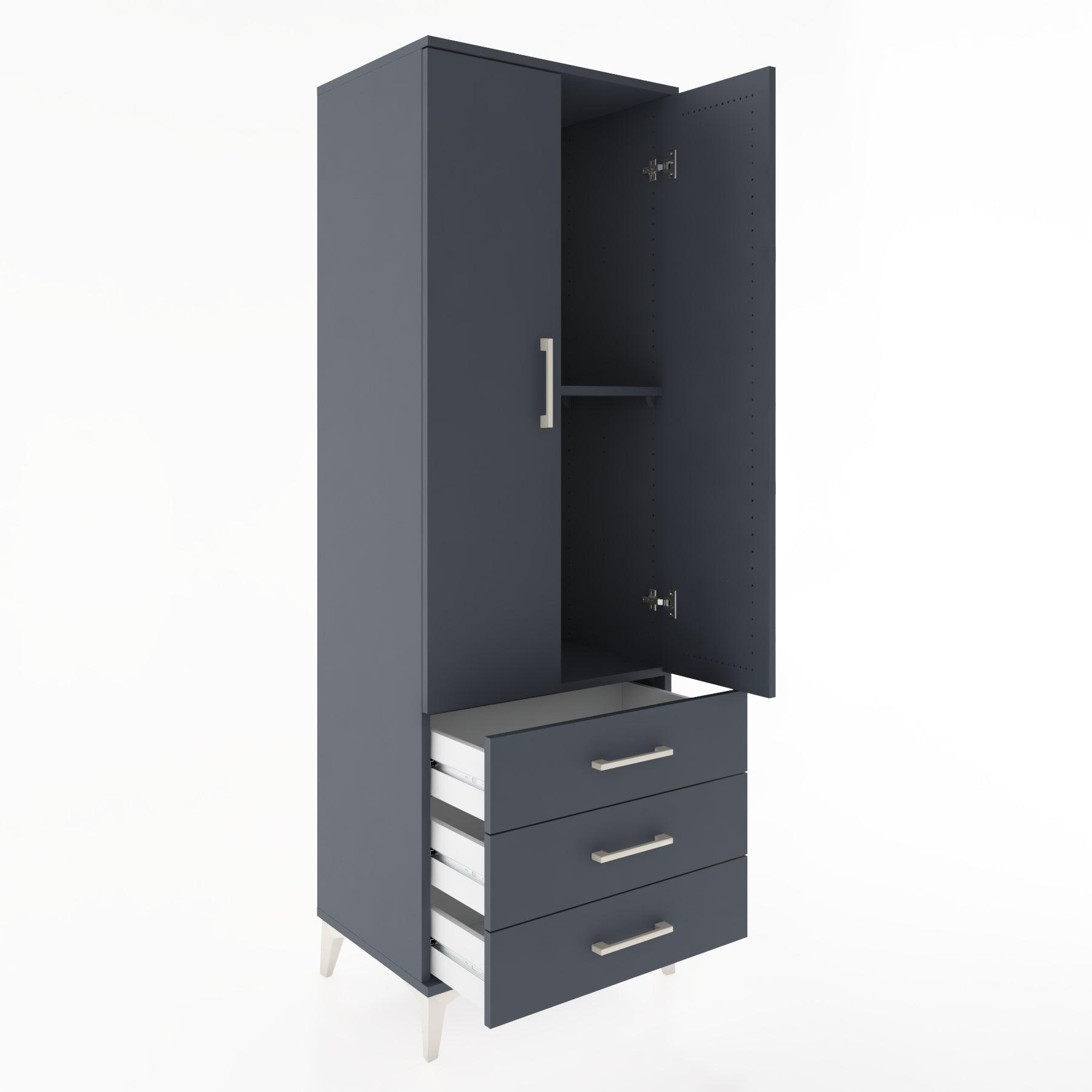 Woodntry Modular Cabinet Anthracite 60x44x170 cm with Doors and Drawers KC6-2