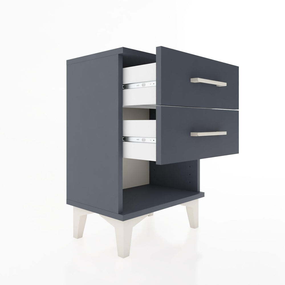 Woodntry Modüler Komodin İki Çekmece ve Raf 44x30x52 cm Antrasit - Woodntry