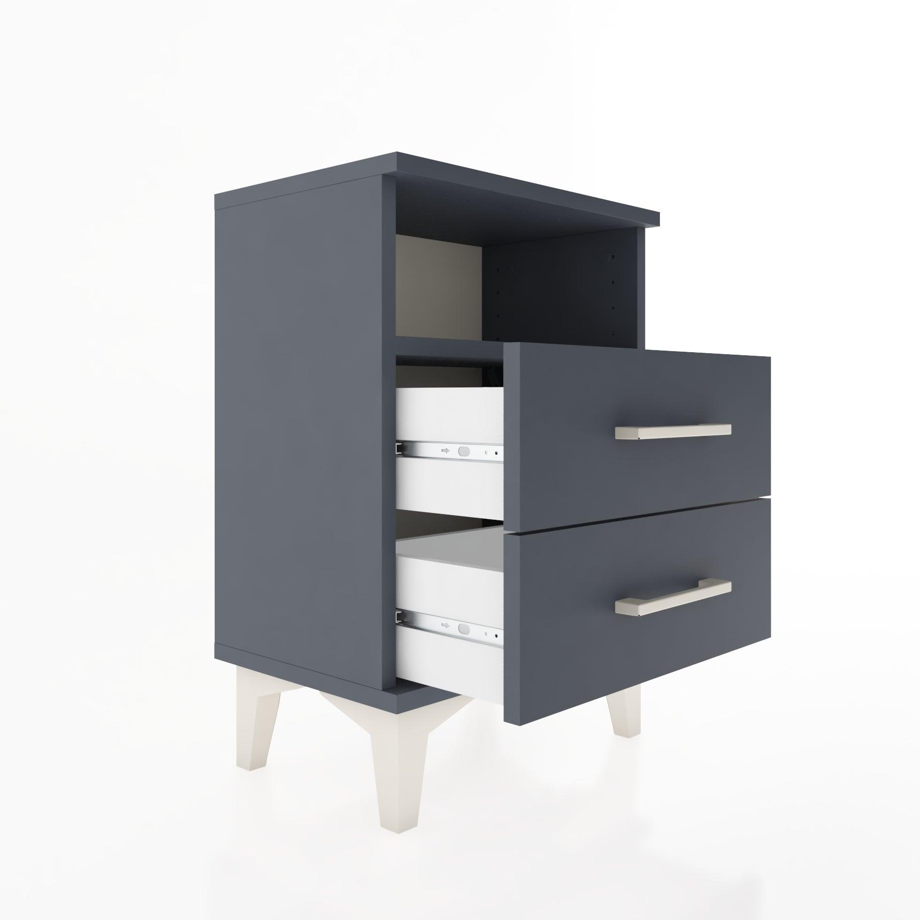 Woodntry Modüler Komodin İki Çekmeceli 44x30x52 cm Antrasit - Woodntry