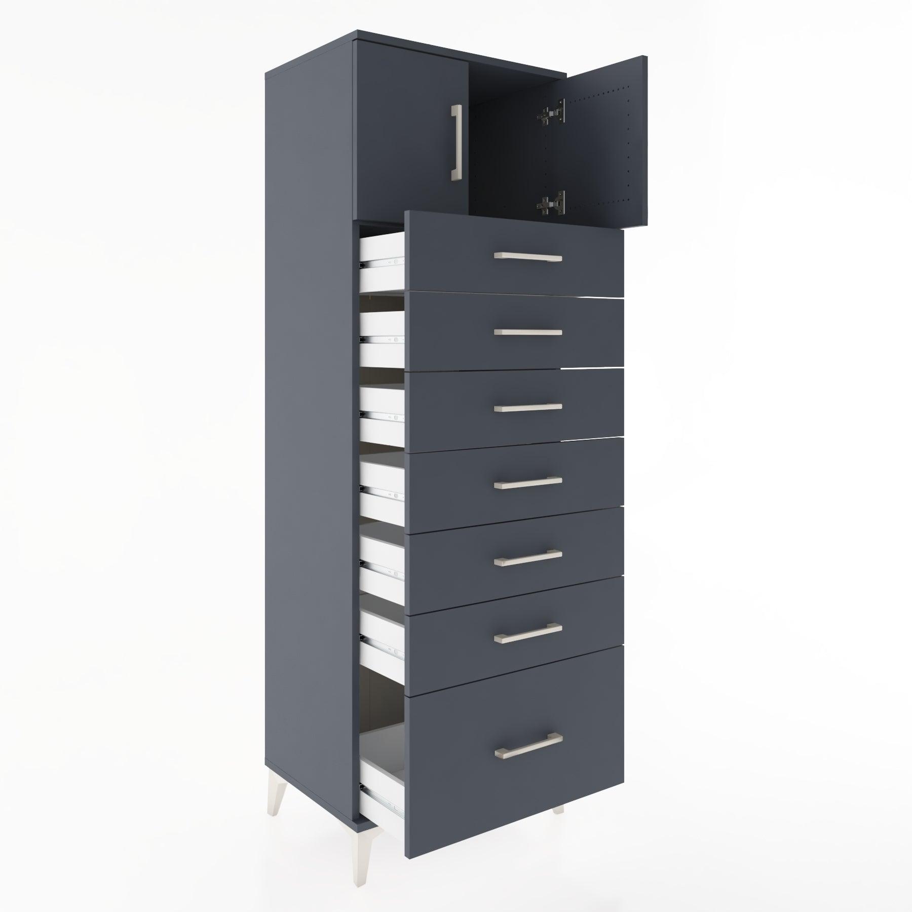 Woodntry Modular Cabinet Anthracite 60x44x170 cm with Doors and Drawers KC10-2