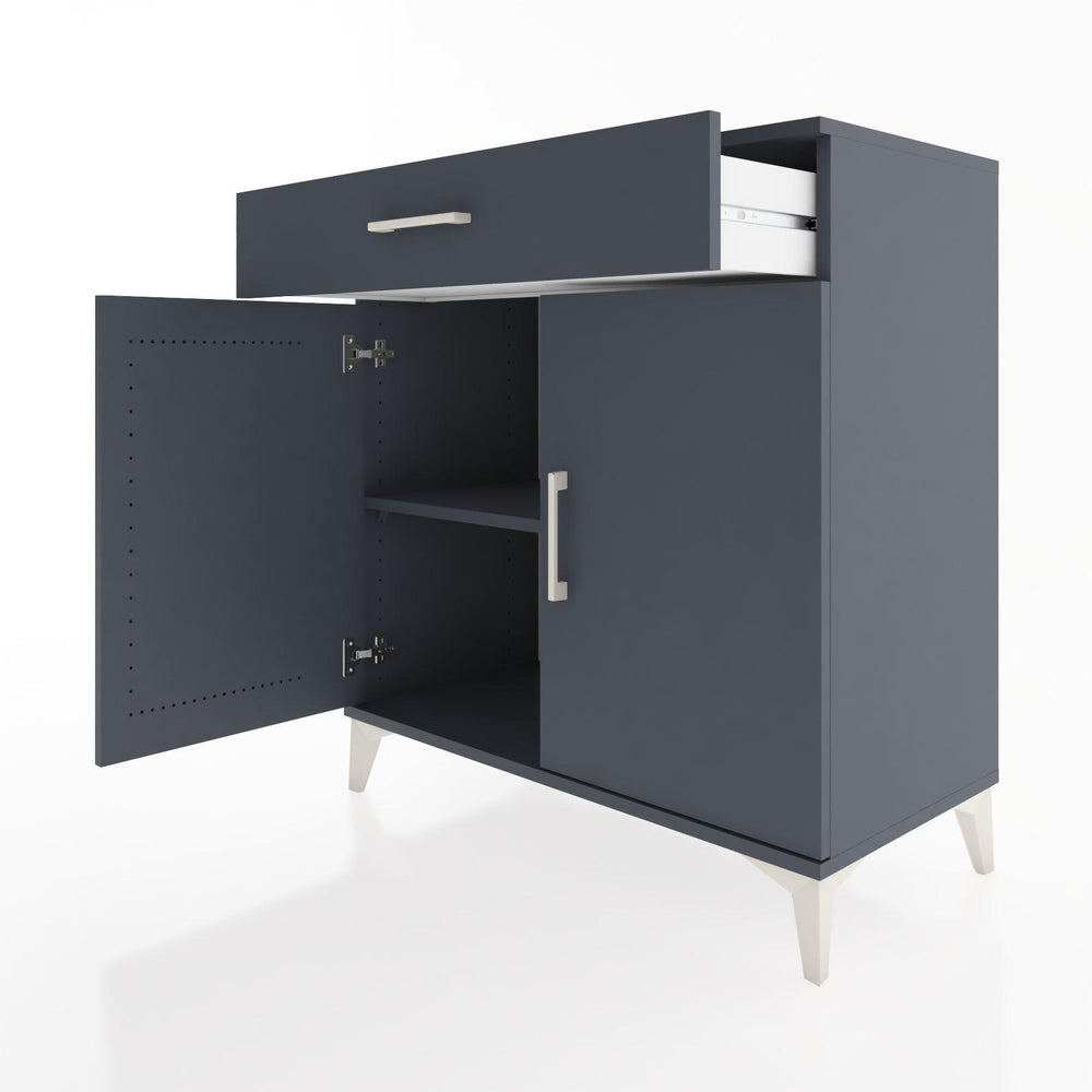 Woodntry Modüler Şifonyer Antrasit 88x44x84 cm Kapaklı ve Çekmeceli KC80-2