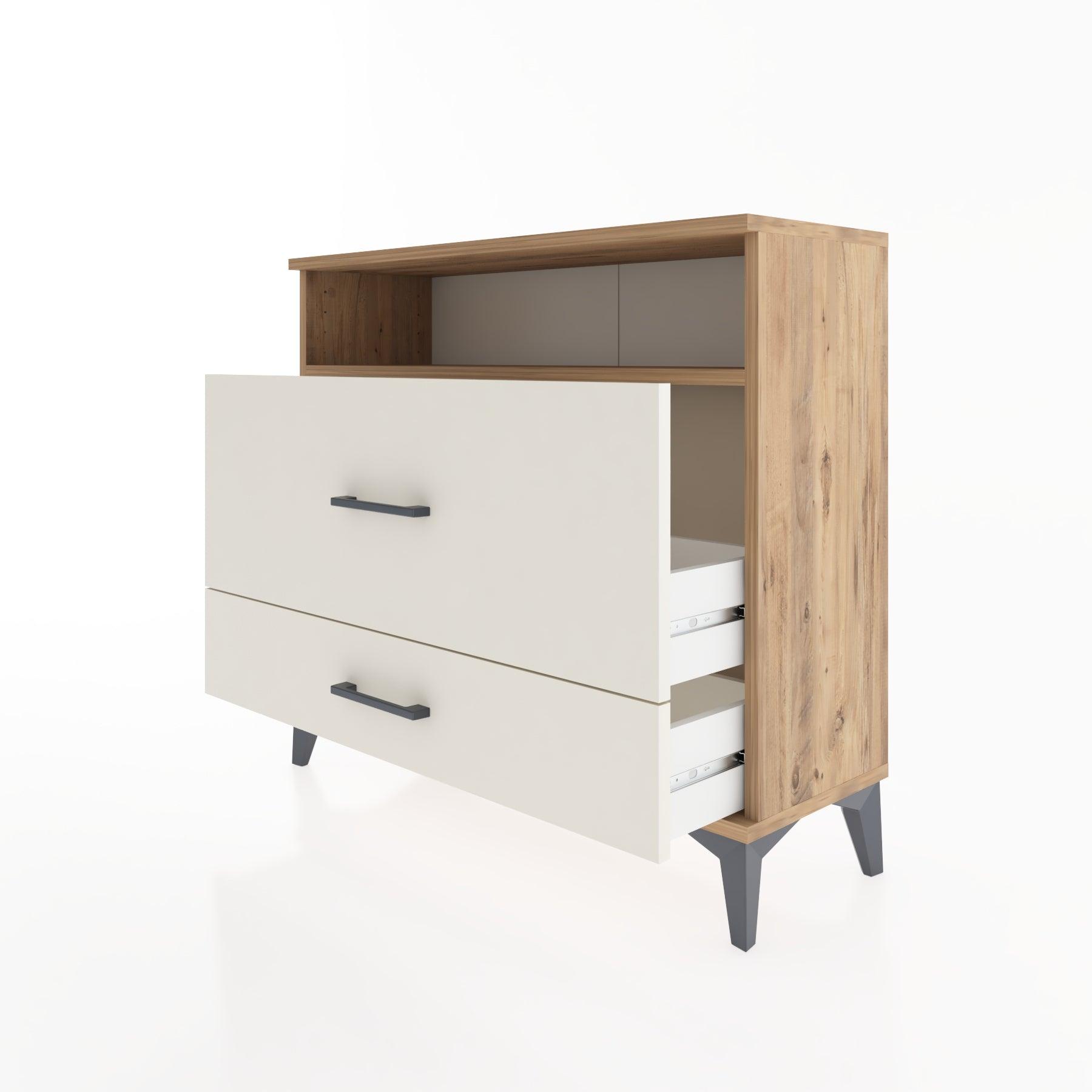 Woodntry Modüler Şifonyer İki Çekmeceli V7 88x30x68 cm Çam - Woodntry