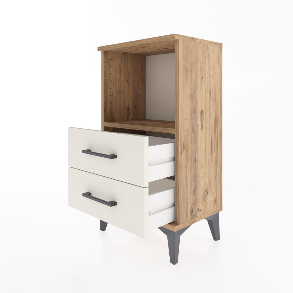 Woodntry Modüler Komodin 2 Çekmece ve Raflı V2 44x30x68 cm Çam - Woodntry
