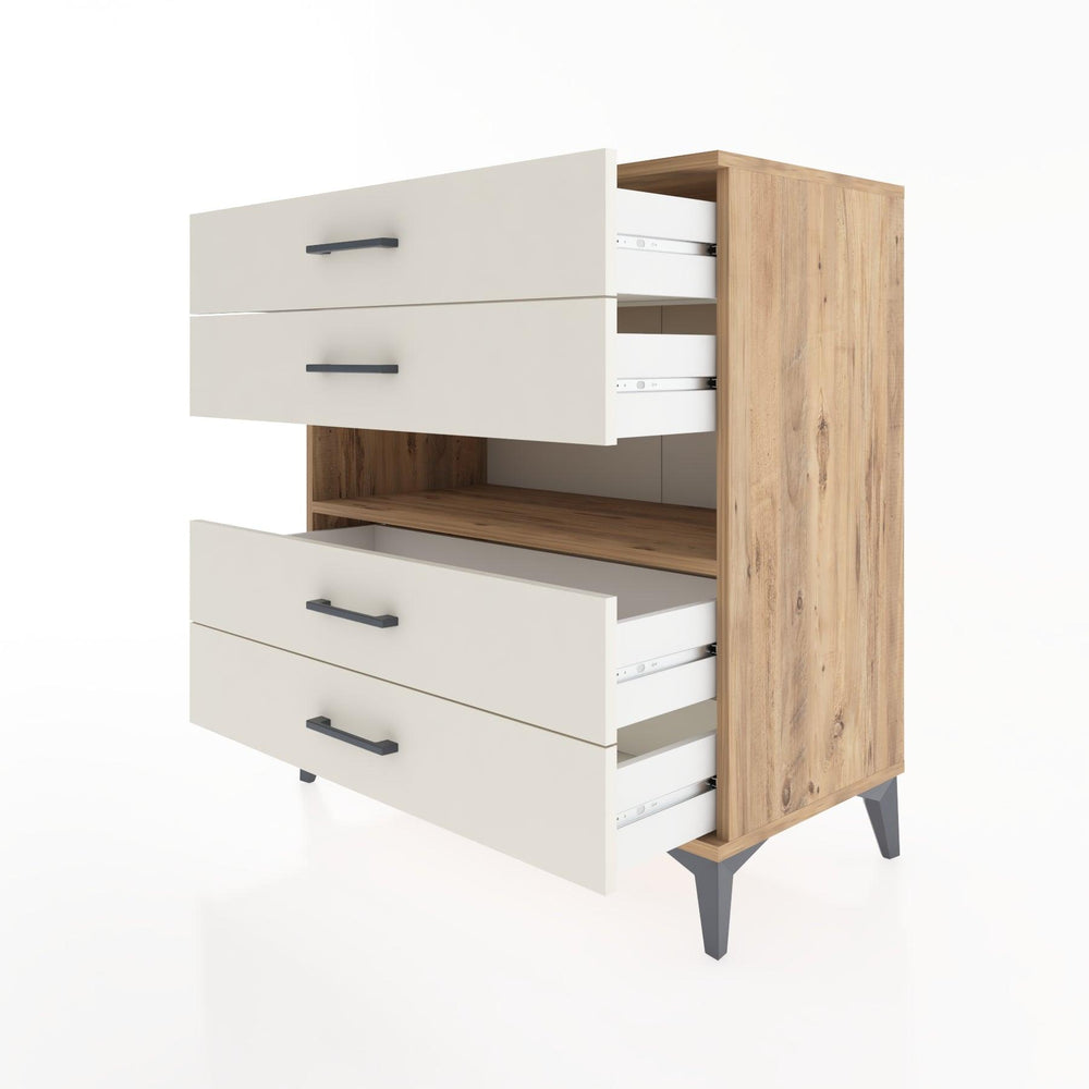 Woodntry Modular Dresser Pine 88x44x84 cm with Drawers and Shelves CR21-3