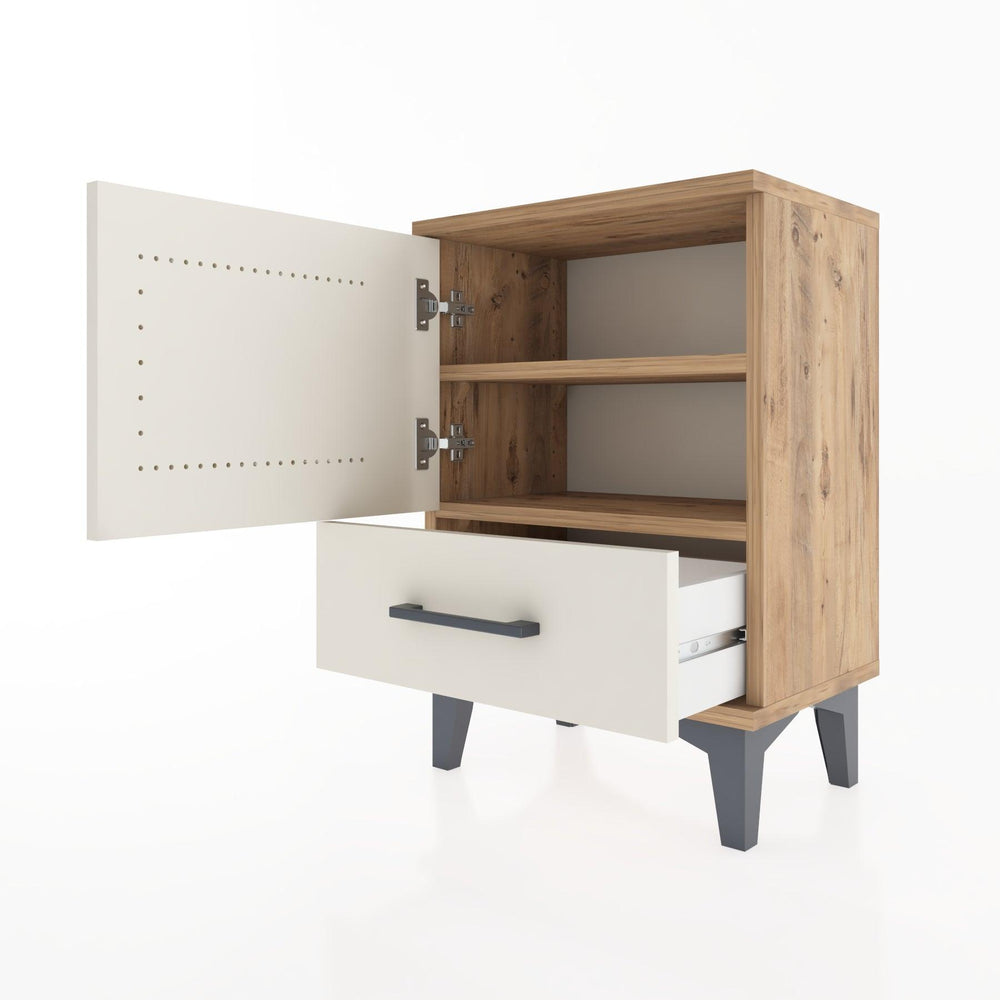 Woodntry Modüler Komodin Kapak ve Çekmeceli 44x30x52 cm Çam - Woodntry