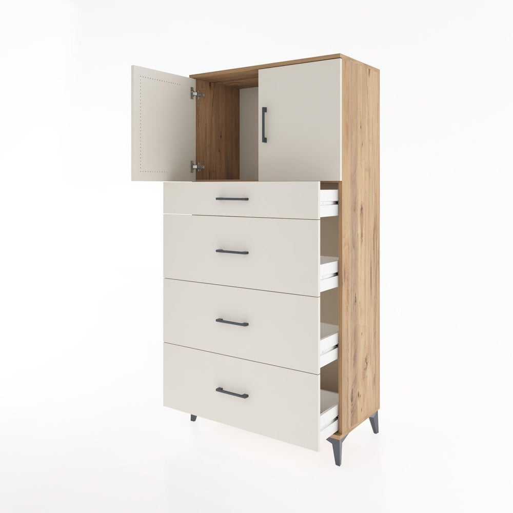 Woodntry Modular Cabinet Pine 88x44x170 cm with Doors and Drawers KC23-3