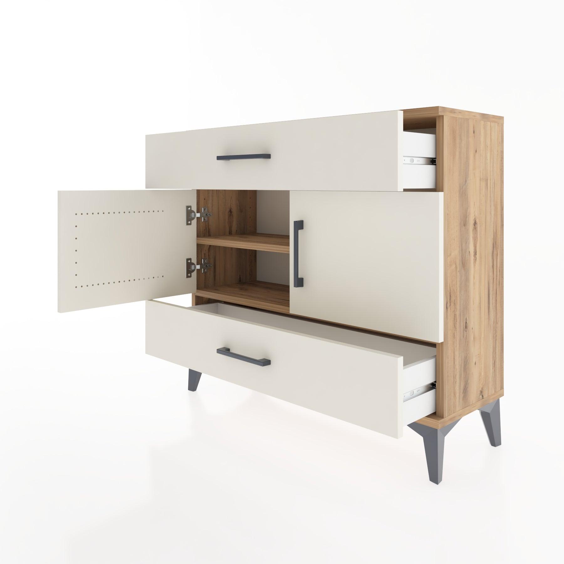Woodntry Modüler Şifonyer Çekmece ve Kapaklı T2 88x30x94 cm Çam - Woodntry