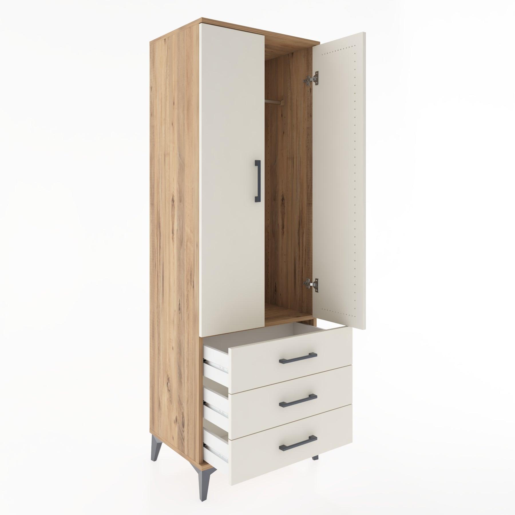 Woodntry Modular Cabinet Pine 60x44x170 cm with Doors and Drawers KC28-3