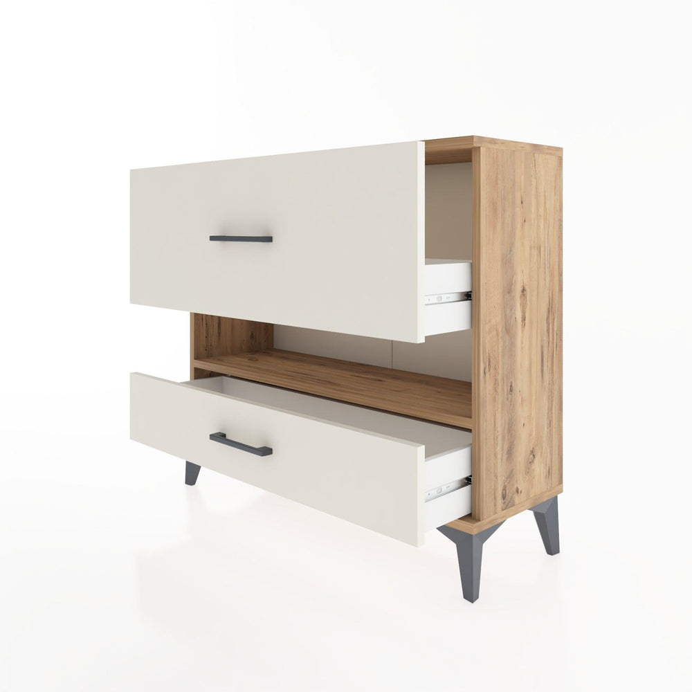 Woodntry Modüler Şifonyer İki Çekmeceli V10 88x30x68 cm Çam - Woodntry