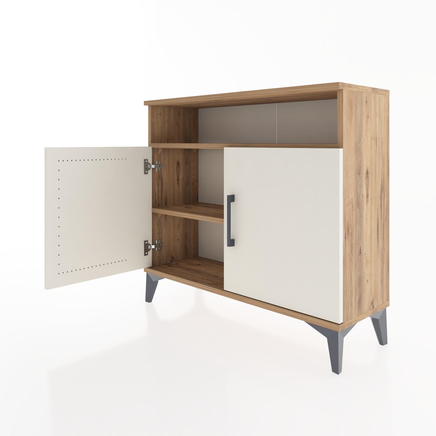Woodntry Modüler Şifonyer Raf ve İki Kapaklı V1 88x30x68 cm Çam - Woodntry
