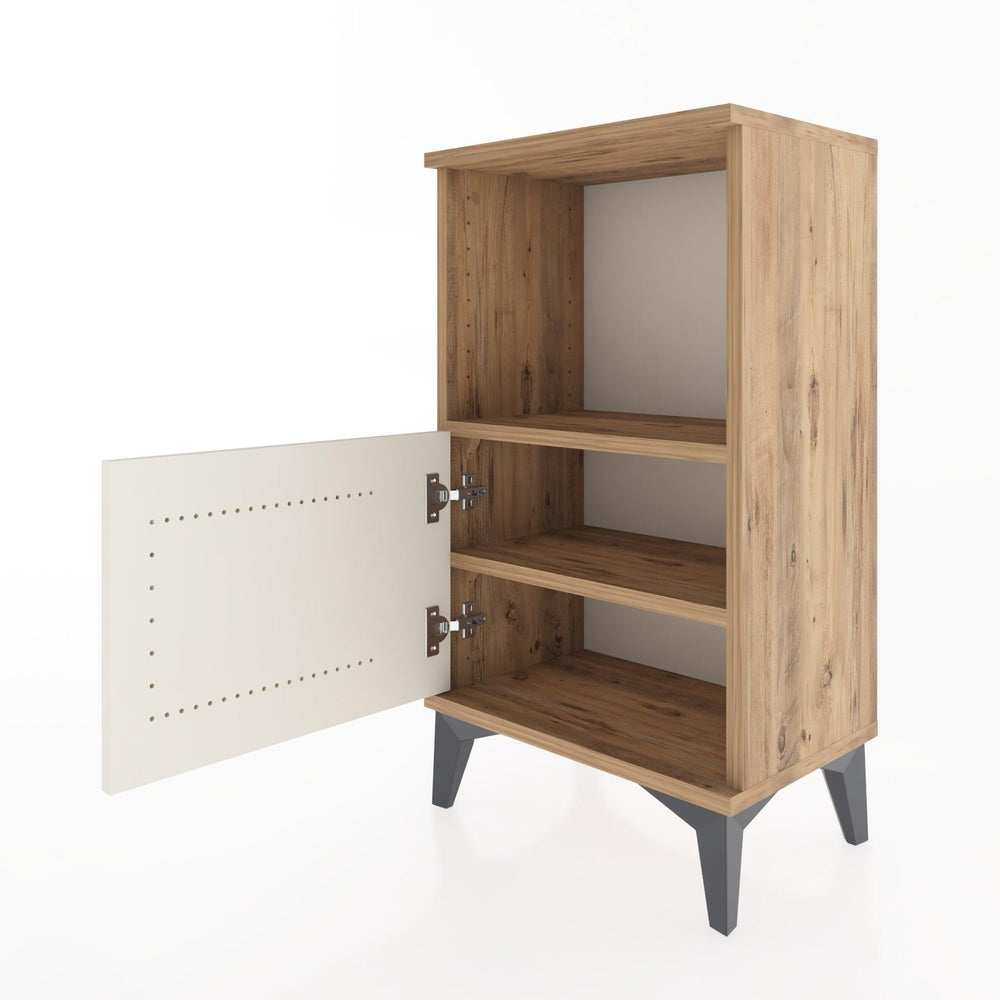 Woodntry Modüler Komodin Raf ve Tek Kapaklı V1 44x30x68 cm Çam - Woodntry