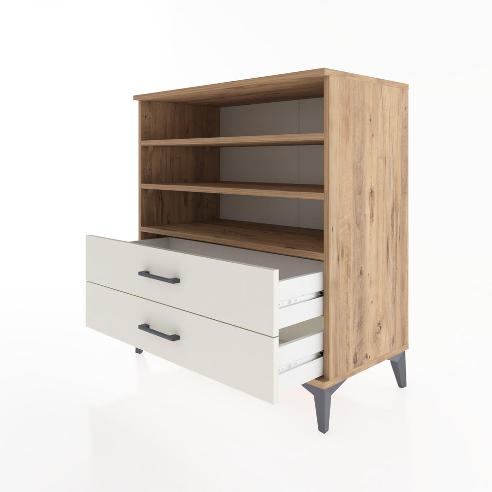 Woodntry Modüler Şifonyer Çam 88x44x84 cm Çekmeceli ve Raflı CR15-3