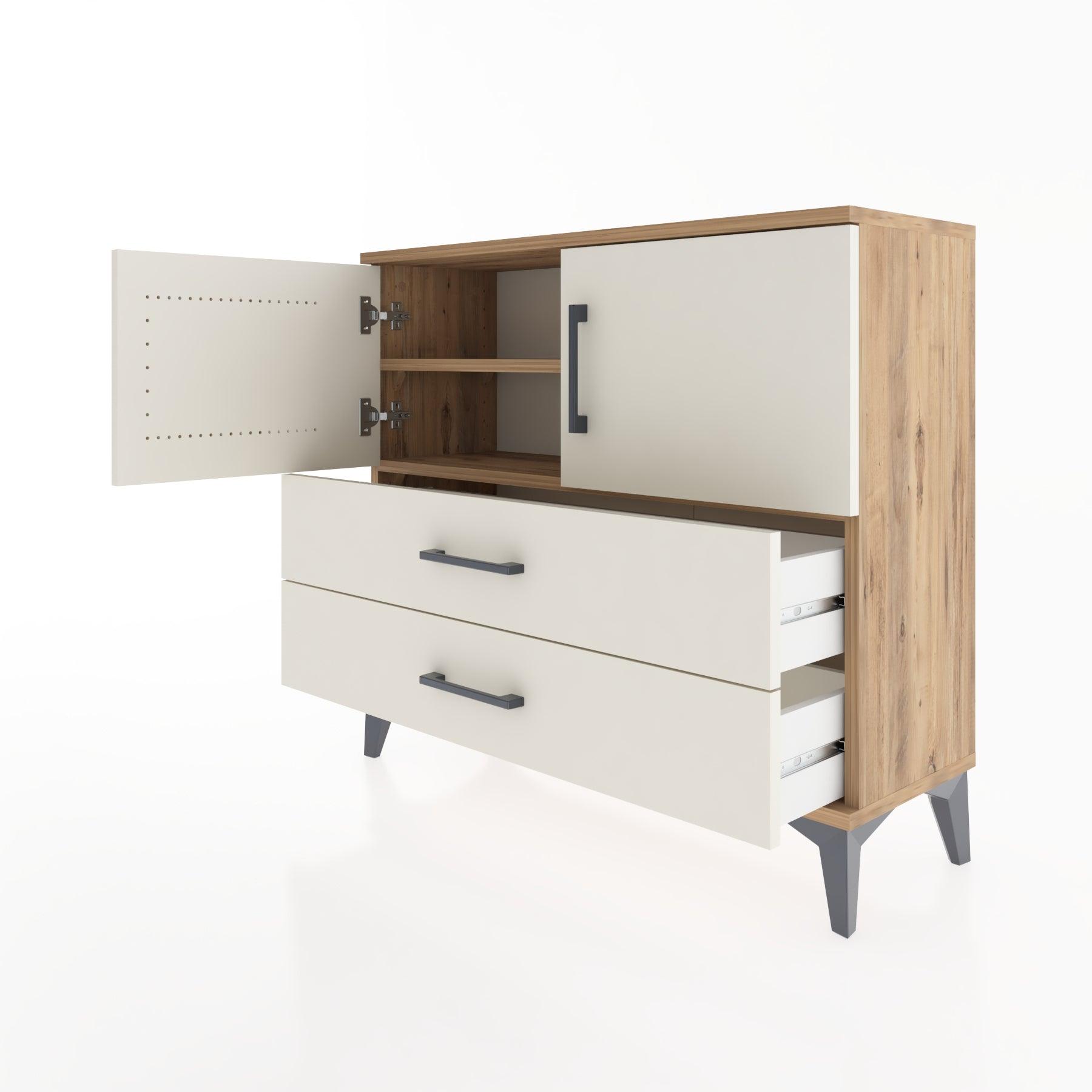 Woodntry Modüler Şifonyer Kapak ve Çekmeceli T1 88x30x94 cm Çam - Woodntry