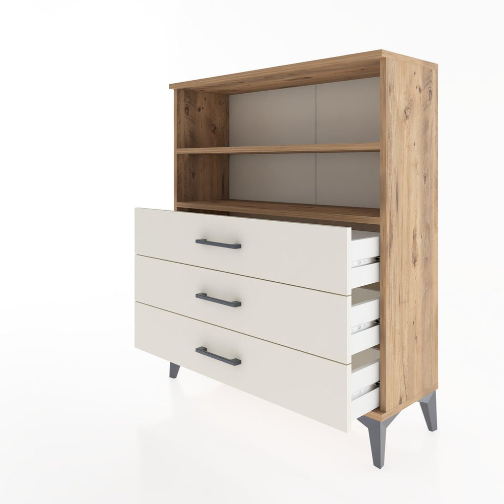 Woodntry Modüler Şifonyer Çam 88x30x94 cm Çekmeceli ve Raflı CR18-3