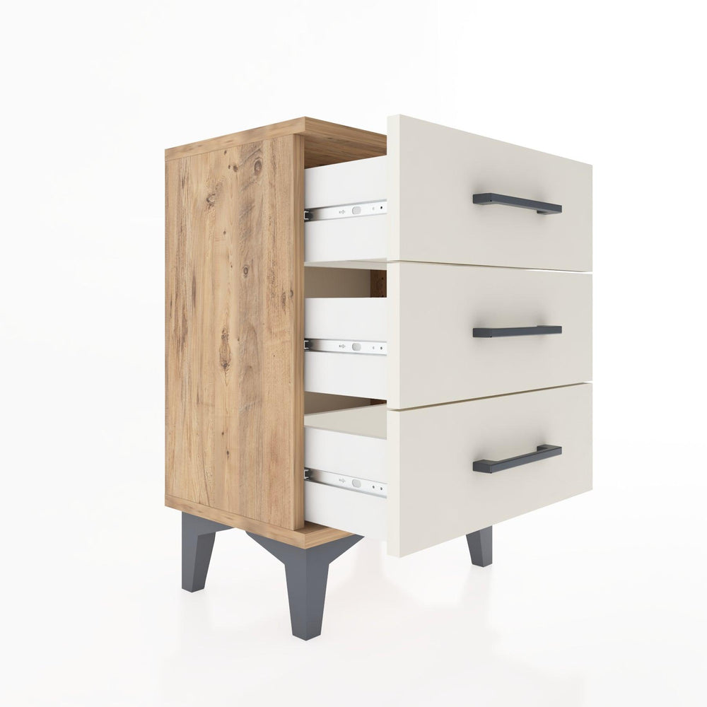Woodntry Modüler Komodin Üç Çekmeceli 44x30x52 cm Çam - Woodntry
